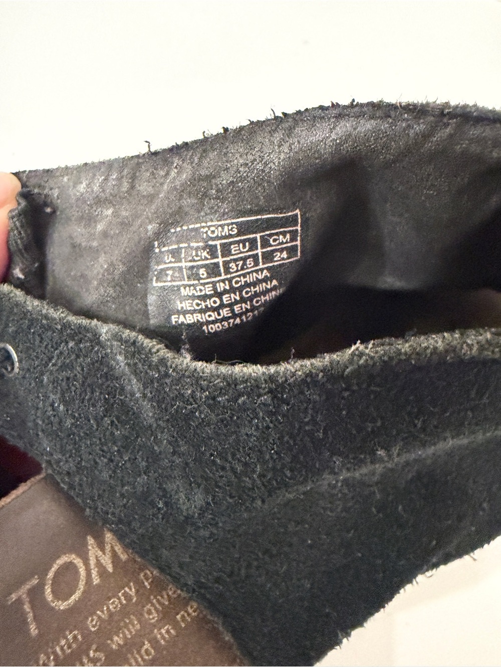 TOMS Black Suede Women's Slip-On